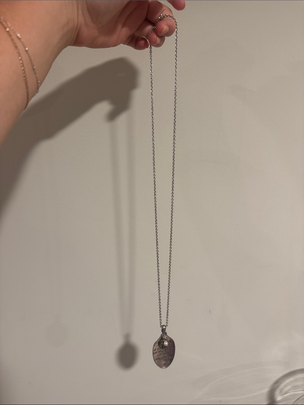 Silver Oval Pendant Necklace - Silver